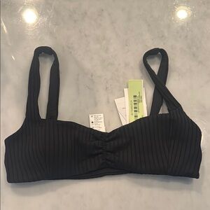 L*Space Black Effie Bikini Top Size S NWT